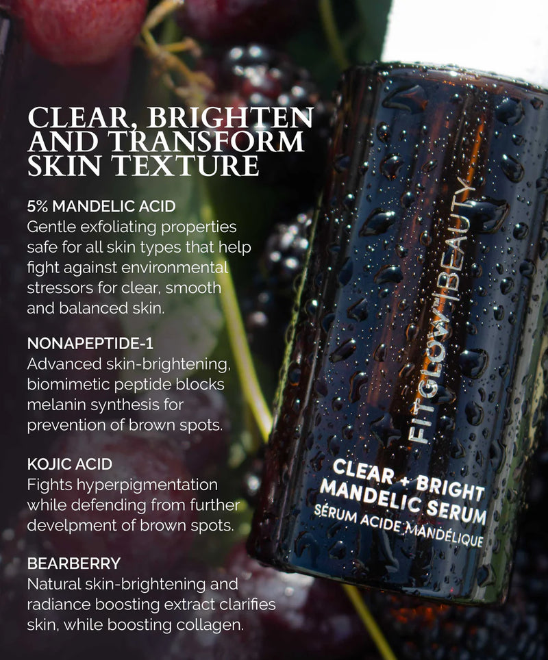 Fitglow Beauty - Clear + Bright Mandelic Serum Drops