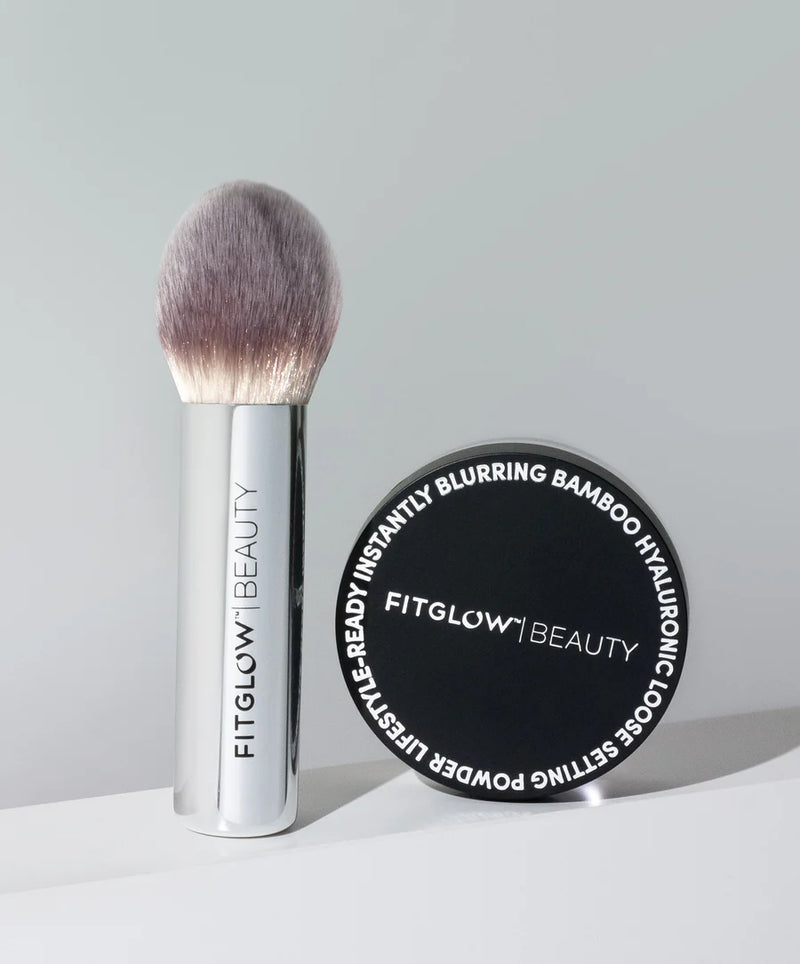 Fitglow Beauty - Bamboo Hyaluronic Loose Setting Powder + Brush Duo